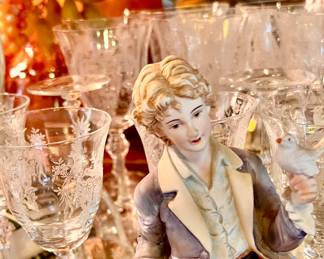 TIFFAN PERSIAN PHEASANT GLASSWARE.