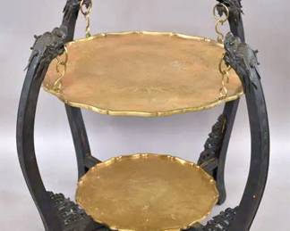 VINTAGE CHINESE 2 TIER TABLE