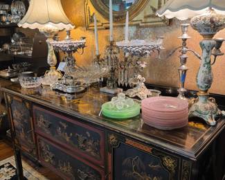 English made black lacquer buffet