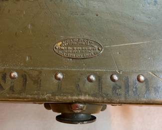 C62 - $75. Military Trunk. Measures 31" long x 17" deep x 13" tall.