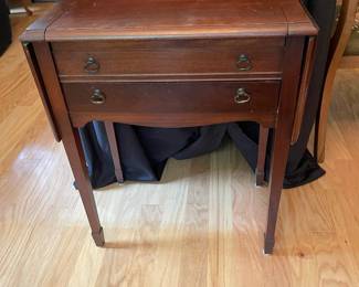 C114 - $100. Oneida Anti-Tarnish Drop leaf cabinet. Measures 22.5" wide (40.5" when open) x 13" deep x 26" tall.