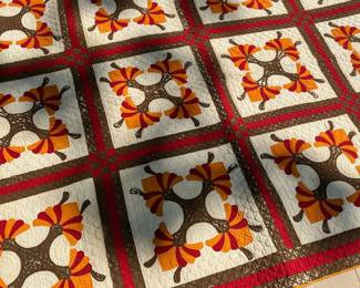 C15 - $60. Vintage Quilt - does show signs of wear (see photos)