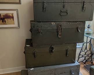 4 Military Trunks Available - Each $75. More details follow.