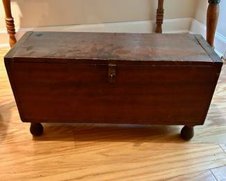 C67 - $35. Vintage Tool Box (empty) Measures 21" long x 7.25" deep x 11.25" tall.