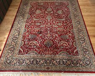 C24 - $125. Kurdistani Diamant Area Rug. 100% Pure New Zealand Wool. Measures 98" x 67". Shows a bit of wear around the edges but no major stains etc.