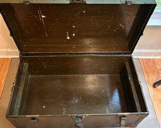C62 - $75. Military Trunk. Measures 31" long x 17" deep x 13" tall.