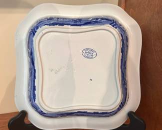 C82 - $20 each - 2 available. Spode Italian Blue Serving Dish. Measures 9" square.