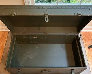 C60 - $75. Military Trunk. Measures 32" x 13.5" deep x 16.25" tall.
