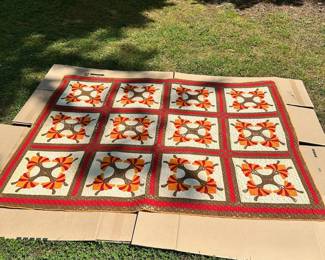 C15 - $60. Vintage Quilt - does show signs of wear (see photos)