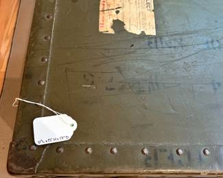C62 - $75. Military Trunk. Measures 31" long x 17" deep x 13" tall.
