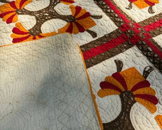 C15 - $60. Vintage Quilt - does show signs of wear (see photos)