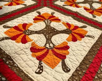 C15 - $60. Vintage Quilt - does show signs of wear (see photos)