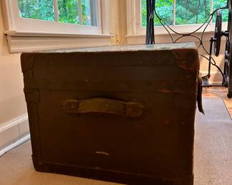 C61 - $75. Military Trunk. Measures 31" long x 17" deep x 13" tall.