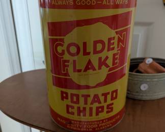 C150 - $50. Golden Flake Potato Chip Tin One Pound.