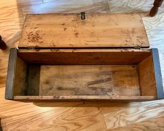 C67 - $35. Vintage Tool Box (empty) Measures 21" long x 7.25" deep x 11.25" tall.