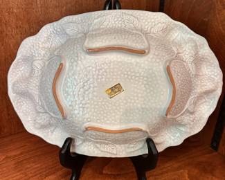 C101 - $20. Made in Italy "Les-Ottomans" Ceramic Lemon Tray. Measures 12" long x 8.75".