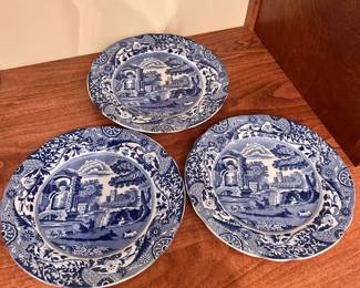 C84 - $20 set of 3. Spode Blue Italian 8" salad plates.