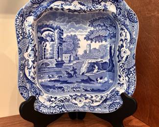 C82 - $20 each - 2 available. Spode Italian Blue Serving Dish. Measures 9" square.