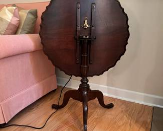 C2 - $75. Solid Wood - Flip Top Table. Measures 24" round x 24" tall. Very good vintage condition!