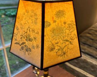 C107 - $40. Bedside Brass Table Lamp. Measures 17" tall.