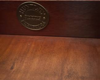 C32 - $145. Huntley Simmons Flip Top Table. Single drawer slides easily. Open it measures 35.5" wide x 37" deep x 30.5" tall. Closed it is 18.5" deep.