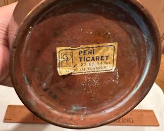 B33 - $35. Copper Pitcher "Peri Ticaret" Made in Turkey
