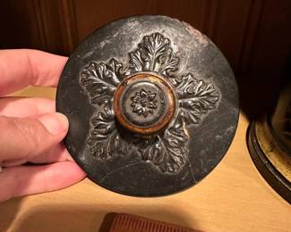 B62 - $10. Decorative Lacquered Box. Lid has been repaired.