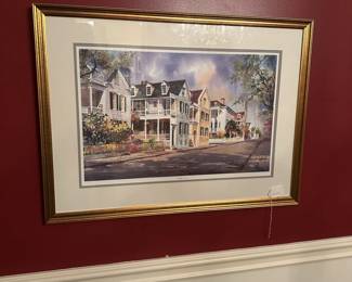 B144 - $85. "Rutledge Avenue" by Virginia Fouche Bolton. Signed and numbered print. #1748/3000. Framed it measures 29.75" x 22".