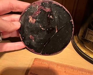 B62 - $10. Decorative Lacquered Box. Lid has been repaired.