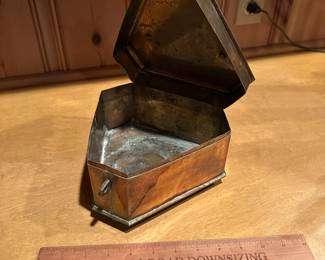 B73 - $30. Vintage Brass Spice Box (Cash Box?)