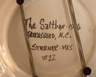 B130 - $20. Stebner Pottery Plate with Wall Hanging Bracket.