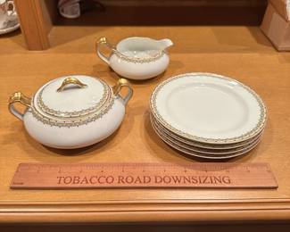 B82 - $30. Small Haviland France Albany China Set. Cream & Sugar with 4 saucers.