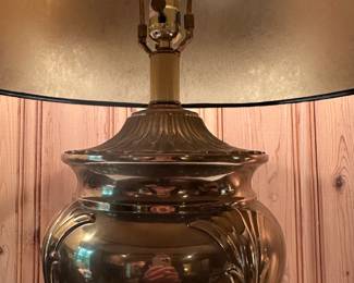 B49 - $50. CCI Brass Table Lamp model 8066 with nice shade. Measures 29" tall.
