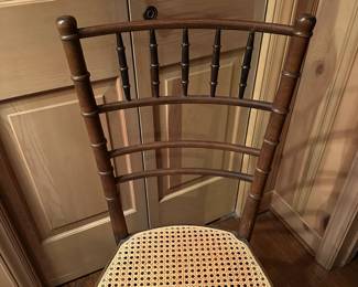 B156 - $95. Single Caned Accent Chair. Sturdy and Caning is good. Delicate little chair!