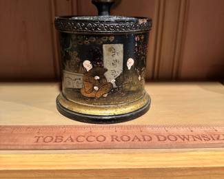 B62 - $10. Decorative Lacquered Box. Lid has been repaired.