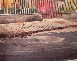 B144 - $85. "Rutledge Avenue" by Virginia Fouche Bolton. Signed and numbered print. #1748/3000. Framed it measures 29.75" x 22".