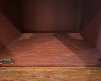 B27 - $225. Vintage Huntboard. Measures 50" long x 19" deep x 39.5" tall. Drawers slide easily and doors open.
