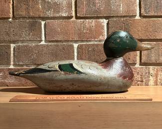 B8 - $125. Carved Wooden Mallard Drake Duck Decoy