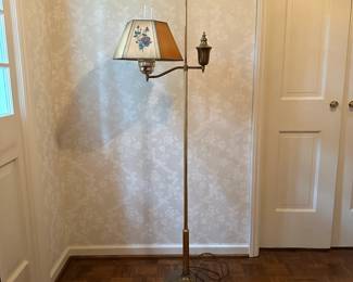 B41 - $35. Brass Floor Lamp. Measures 58" tall.