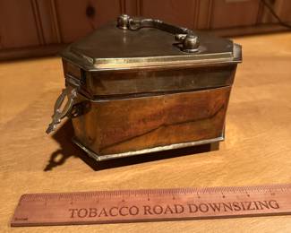 B73 - $30. Vintage Brass Spice Box (Cash Box?)