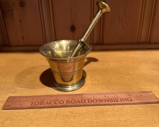 B68 - $30. Vintage Brass Mortar & Pestle.