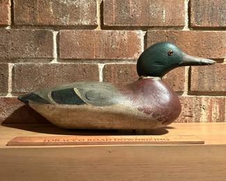 B5 - $95. Vintage Carved Wooden Decoy. (Mason Mallard?)