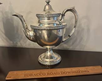 S1 - $3,200. 5 Piece Manchester Sterling Silver Tea Set. Weight available upon request.