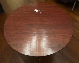 B146 - $50. Vintage Tilt Top Table. Measures 29.5" round x 29.5" tall. Does not have the pin to hold the table flat - so it needs a minor repair.