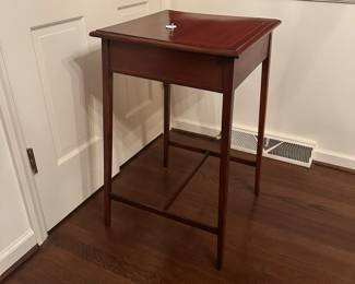 B148 - $95. Antique Console Table - Very dainty legs. Measures Measures 17.75" x 18" x 29" tall.