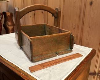 B38 - $95. Antique Garden Basket in very good antique condition! Great Display Piece!