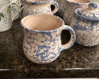 B117 - $20 Set. 8 Mugs + Cream & Sugar.