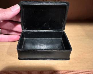 B63 - $20. Small Japanese Lacquered Box with attached lid.