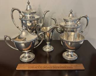 S1 - $3,200. 5 Piece Manchester Sterling Silver Tea Set. Weight available upon request.
