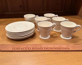 B88 - $20. Set of 6 Wedgwood Patrician Cups & Saucers.